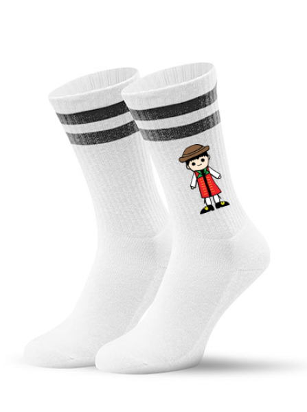 Socken "Schwälmer Jong mit roter Weste & Hut - Comic" - Tennissocken